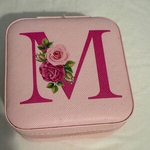 Pink Floral Jewelry Case
